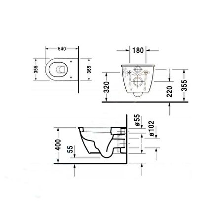 Duravit Asma Klozet Darling New 545 Mm 2545390075 Kapak Hariç