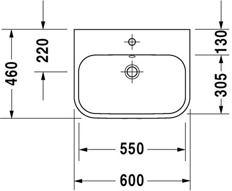 Duravit Happy D.2 Tezgahüstü Lavabo 60 X 46 cm, Alpin Beyaz 2315600000