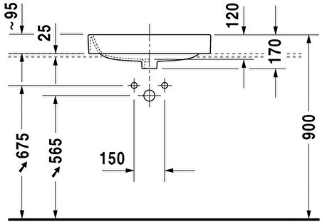 Duravit Happy D.2 Tezgahüstü Lavabo 60 X 46 cm, Alpin Beyaz 2315600000