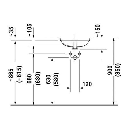 Duravit Durastyle Tezgah Altı Lavabo 37 Cm 0373370000