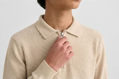 Erkek Çocuk Fermuarlı Polo Yaka Havlu Triko Kazak TRK11012