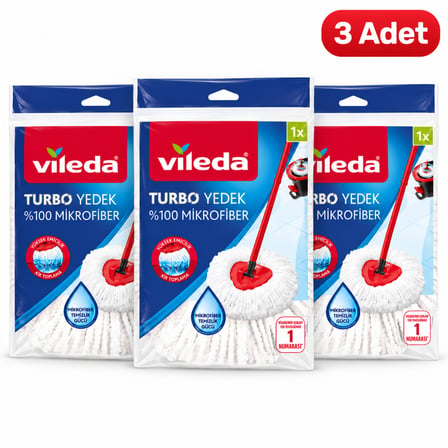 Vileda Turbo Yedek Paspas %100 Mikrofiber – 3 Adet