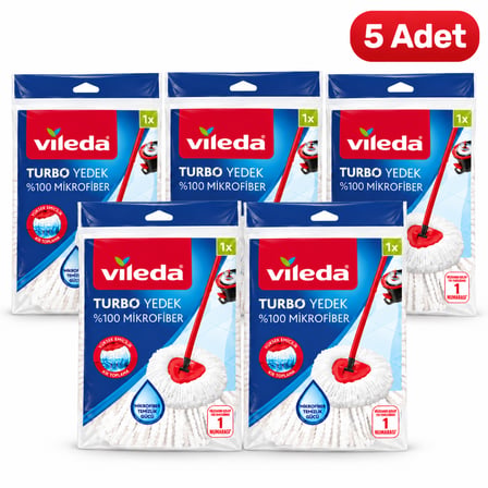 Vileda Turbo Yedek Paspas %100 Mikrofiber – 5 Adet