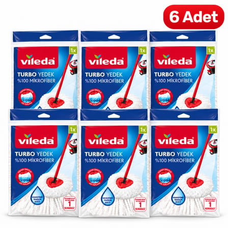 Vileda Turbo Yedek Paspas %100 Mikrofiber – 6 Adet