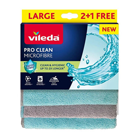 VİLEDA PRO CLEAN MICROFİBRE 2+1 FREE TEMİZLİK BEZİ 