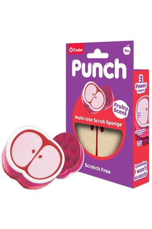 Vileda Punch Elma Kokulu Çizmez Sünger, Çok Yönlü, Mutfak, Banyo, Dış Mekan Kullanımına Uygun