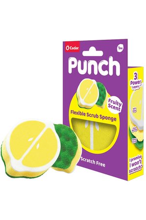 Vileda Punch Limon Kokulu Çizmez Sünger, Çok Yönlü, Mutfak, Banyo, Dış Mekan Kullanımına Uygun