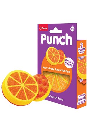 Vileda Punch Portakal Kokulu Çizmez Sünger, Çok Yönlü, Mutfak, Banyo, Dış Mekan Kullanımına Uygun