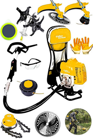 Teknoloji Ylx 2.4 Hp Benzinli Sırt Tipi Çim Biçme Tırpan Makinesi Akrobat Çapa Canavar Misine