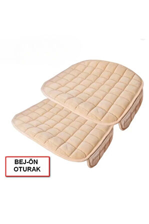 Araba Koltuk Soft Ortopedik Cepli Oto Kılıf- Minder Seti (3 parça) Bej