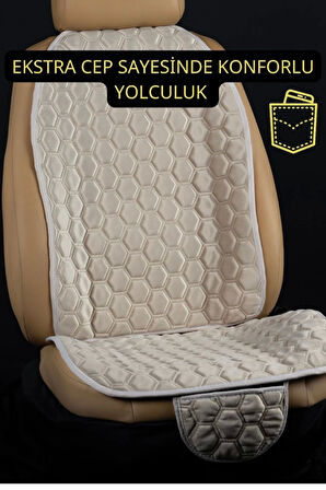 PREMİUM BABYFACE KUMAŞ OTO MİNDER SETİ BEJ( 7 PARÇA)
