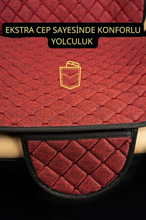 Mg Araç Uyumlu Koltuk Koruyucu Cepli Terletmez Kılıf Minder Setii