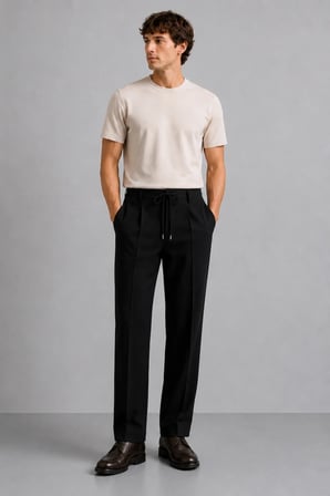 Erkek Comfort Fit Siyah Jogger Pantolon | Esnek Kumaş Günlük Rahat Kesim – 169DNGR