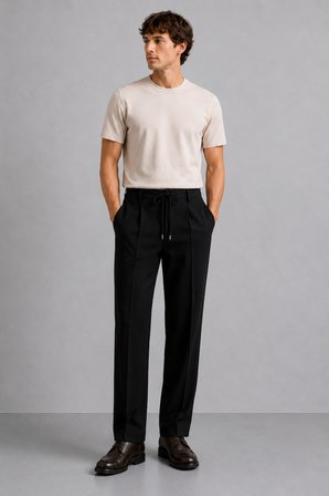 Erkek Comfort Fit Siyah Jogger Pantolon | Esnek Kumaş Günlük Rahat Kesim – 169DNGR