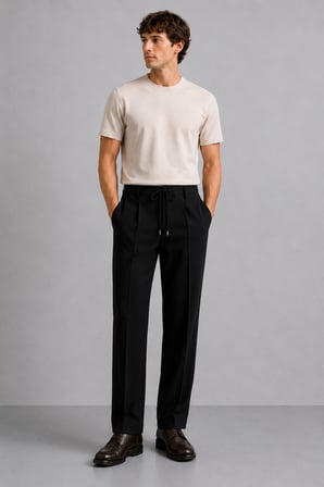 Erkek Comfort Fit Siyah Jogger Pantolon | Esnek Kumaş Günlük Rahat Kesim – 169DNGR