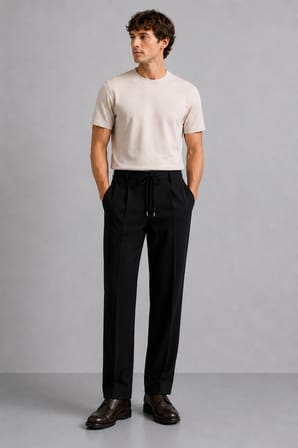 Erkek Comfort Fit Siyah Jogger Pantolon | Esnek Kumaş Günlük Rahat Kesim – 169DNGR