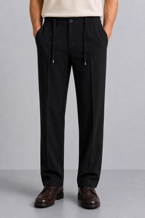 Erkek Comfort Fit Siyah Jogger Pantolon | Esnek Kumaş Günlük Rahat Kesim – 169DNGR