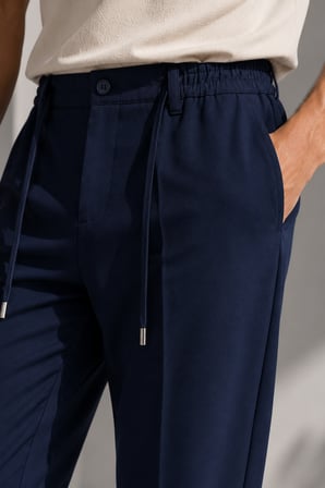 Erkek Comfort Fit Lacivert Jogger Pantolon | Esnek Kumaş Günlük Rahat Kesim – 169DNGR