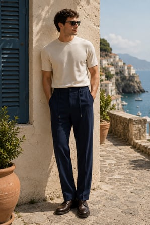Erkek Comfort Fit Lacivert Jogger Pantolon | Esnek Kumaş Günlük Rahat Kesim – 169DNGR