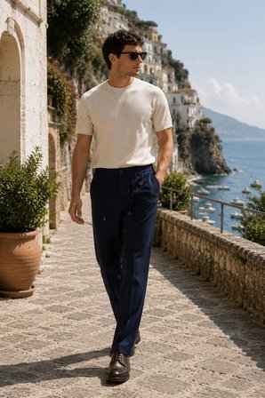 Erkek Comfort Fit Lacivert Jogger Pantolon | Esnek Kumaş Günlük Rahat Kesim – 169DNGR