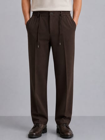 Erkek Comfort Fit Kahverengi Jogger Pantolon | Esnek Kumaş Günlük Rahat Kesim – 169DNGR