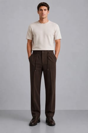 Erkek Comfort Fit Kahverengi Jogger Pantolon | Esnek Kumaş Günlük Rahat Kesim – 169DNGR