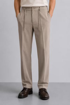 Erkek Comfort Fit Bej Jogger Pantolon | Esnek Kumaş Günlük Rahat Kesim – 169DNGR