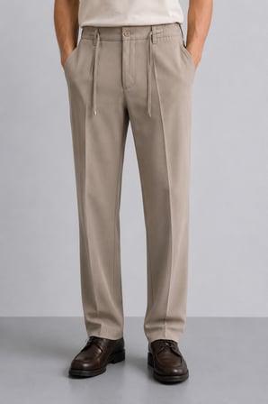 Erkek Comfort Fit Bej Jogger Pantolon | Esnek Kumaş Günlük Rahat Kesim – 169DNGR