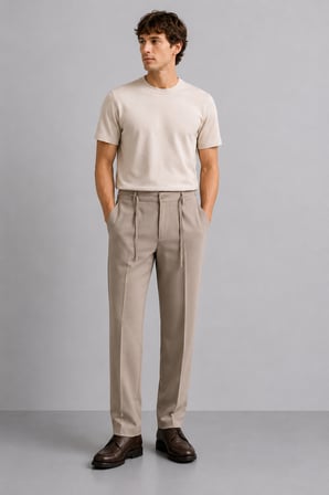 Erkek Comfort Fit Bej Jogger Pantolon | Esnek Kumaş Günlük Rahat Kesim – 169DNGR