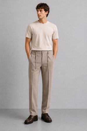 Erkek Comfort Fit Bej Jogger Pantolon | Esnek Kumaş Günlük Rahat Kesim – 169DNGR