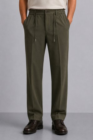 Erkek Comfort Fit Haki Jogger Pantolon | Esnek Kumaş Günlük Rahat Kesim – 169DNGR