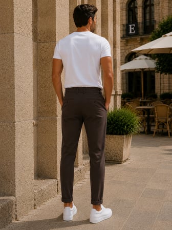 Erkek Premium Poliamid Kumaş Comfor-Fit Jogger Kahverengi Pantolon - 252DNGR