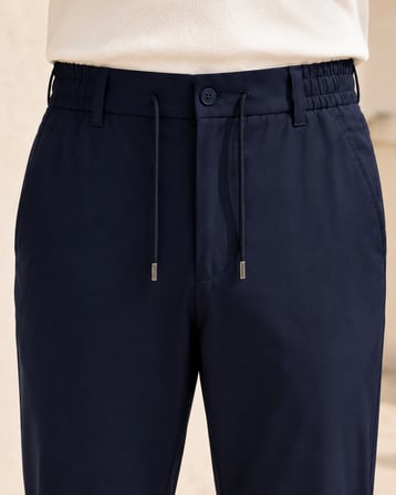 Erkek Beli Lastikli Comfort Fit Pantolon Lacivert 0170DDNGR