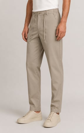 Erkek Beli Lastikli Comfort Fit Pantolon Bej 0170DDNGR