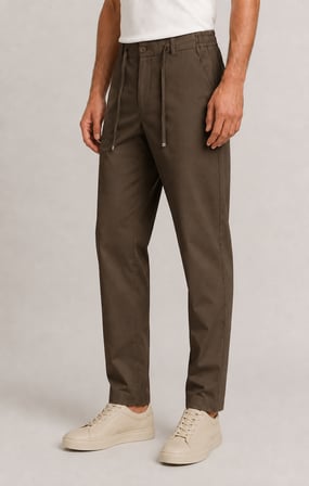 Erkek Beli Lastikli Comfort Fit Pantolon Haki 0170DDNGR