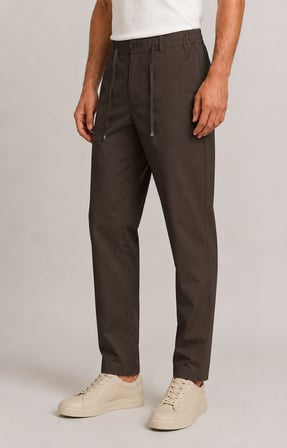 Erkek Beli Lastikli Comfort Fit Pantolon Kahverengi 0170DDNGR