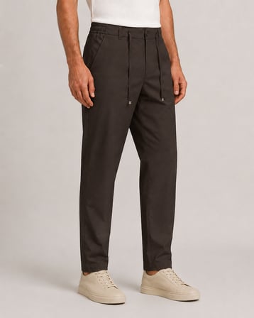 Erkek Beli Lastikli Comfort Fit Pantolon Kahverengi 0170DDNGR