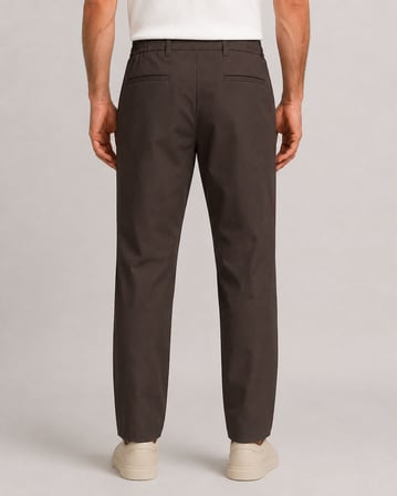 Erkek Beli Lastikli Comfort Fit Pantolon Kahverengi 0170DDNGR
