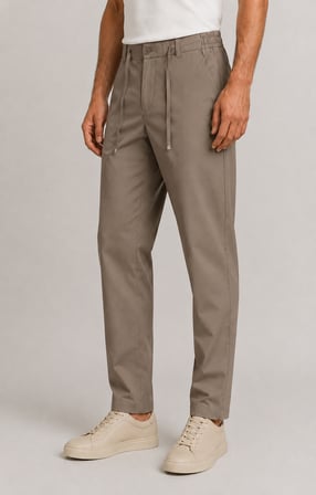 Erkek Beli Lastikli Comfort Fit Pantolon Vizon 0170DDNGR