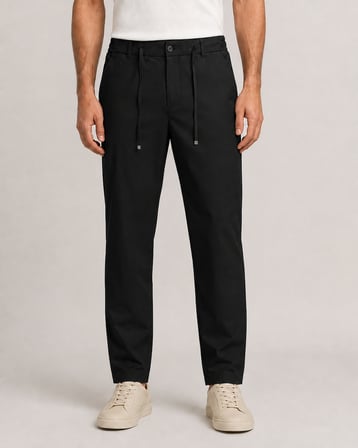 Erkek Beli Lastikli Comfort Fit Pantolon Siyah 0170DDNGR