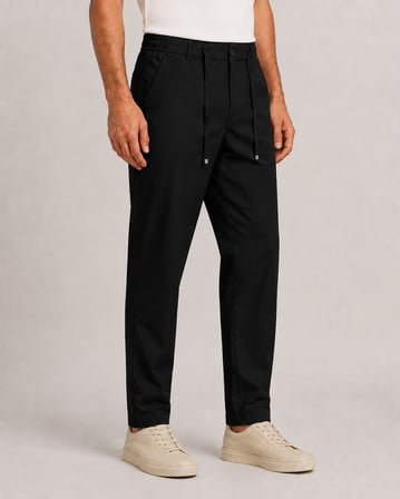 Erkek Beli Lastikli Comfort Fit Pantolon Siyah 0170DDNGR