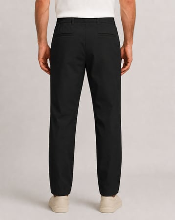 Erkek Beli Lastikli Comfort Fit Pantolon Siyah 0170DDNGR