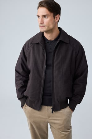 Erkek Oversize Bomber Süet Ceket Kahverengi 4343DNGR