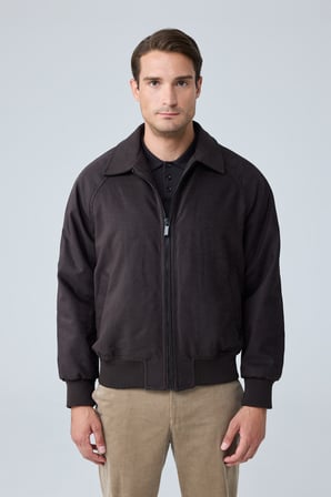 Erkek Oversize Bomber Süet Ceket Kahverengi 4343DNGR