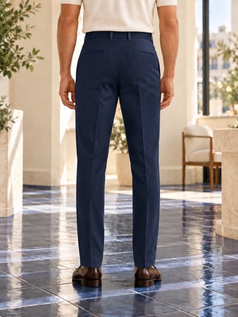 Erkek Comfort Fit Dokulu Chino Pantolon Lacivert 0173DNGR