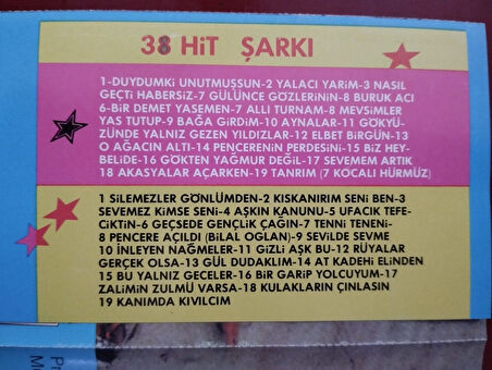 Sevda Şarkıları  – 38 Hit  - 1990 Türkiye Basım 2. El Kaset Albüm