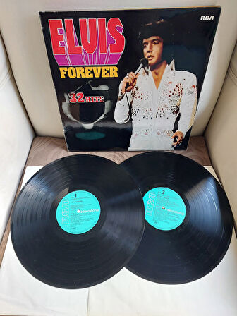 ELVIS PRESLEY - ELVIS FOREVER 32 HITS and The Story Of A King - 1974 Almanya Basım Double LP Albüm