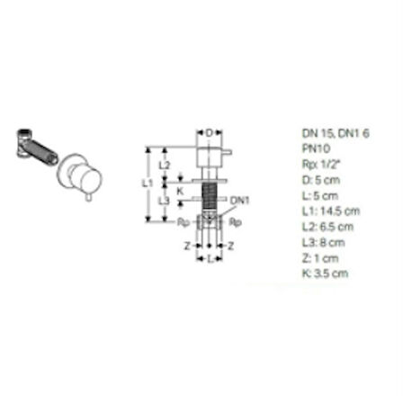 Geberit 616.004.14.1 Ankastre Stop Valf - Siyah