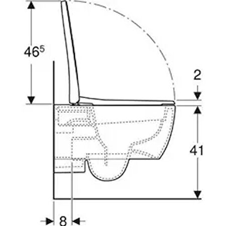 Geberit iCon Rimfree Soft Slim Asma Klozet ve Kapak Takımı, Beyaz