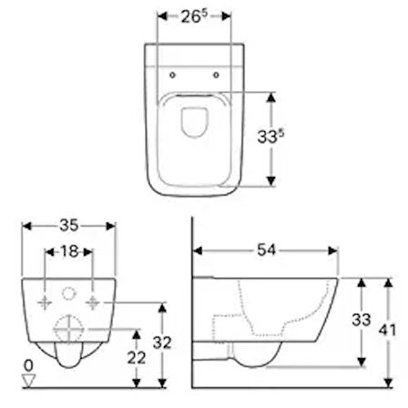 Geberit 501.671.00.1 iCon Square Rimfree Asma Klozet ve Kapağı